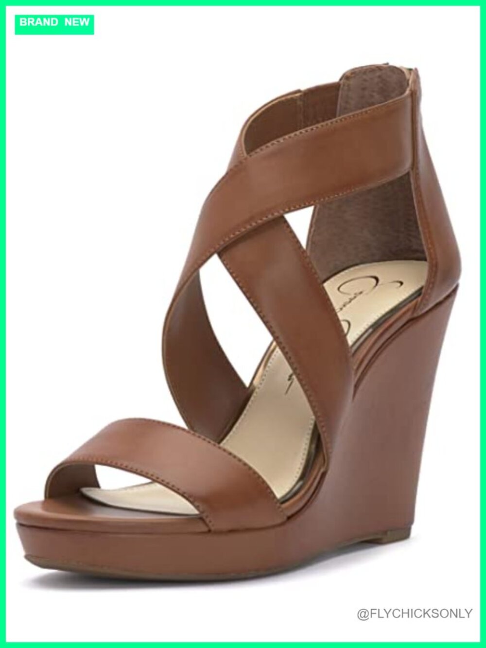 Wedge Platform Sandal with Ankle Strap and Zip Closure for Casual Dress Wear